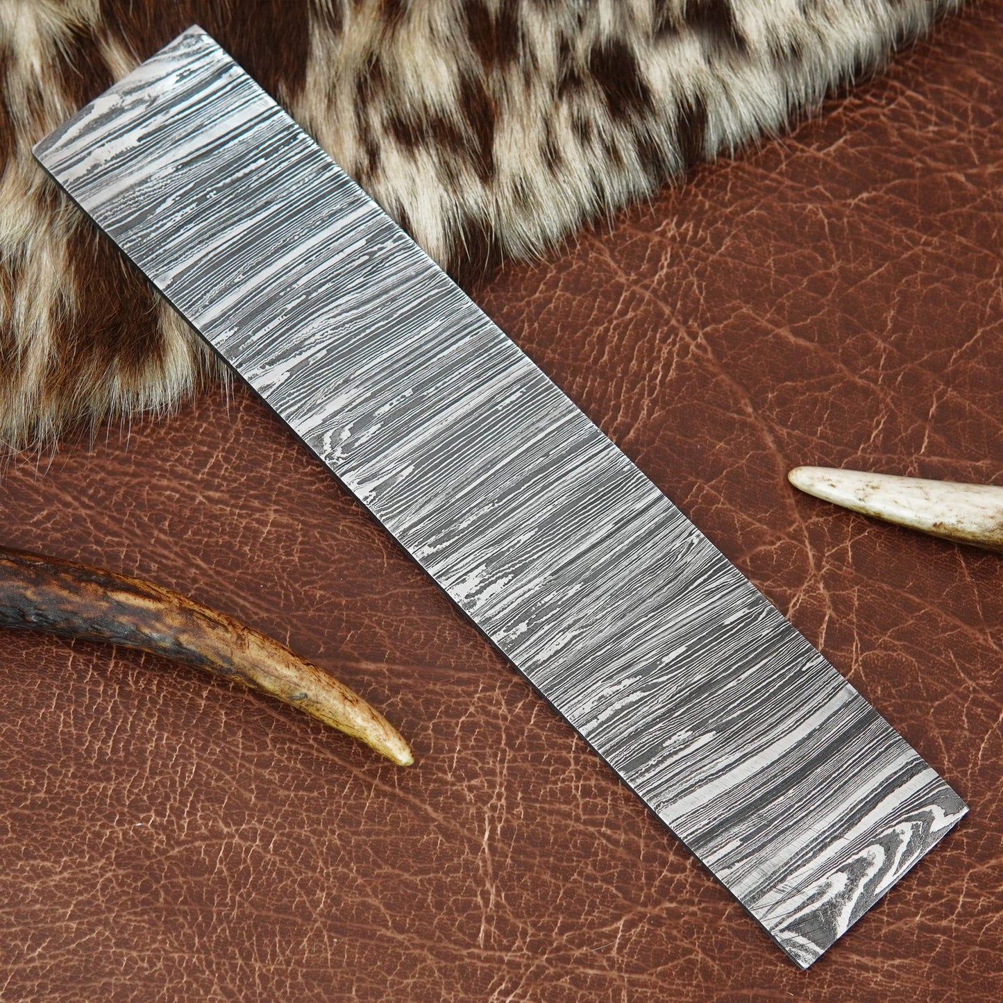 Damascus Steel Billet – Fire‑Twist Pattern | 156 Layer Hand Forged Annealed Knife Making Steel NABT02