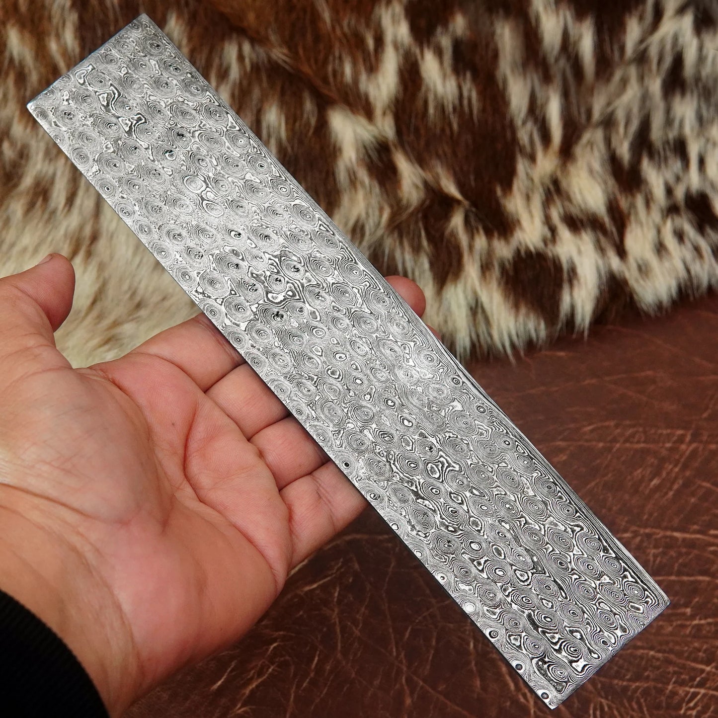 Damascus Steel Billet – Rain Drop Pattern | 156 Layer Hand Forged Annealed Knife Making Steel NABT04