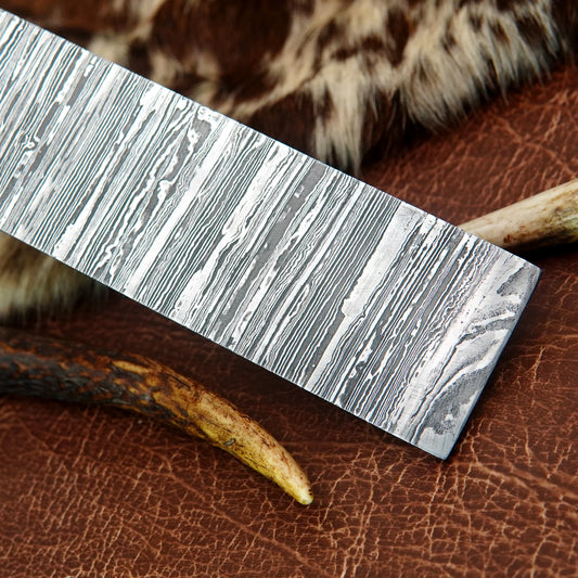 Damascus Steel Billet – Fire‑Twist Pattern | 156 Layer Hand Forged Annealed Knife Making Steel NABT02