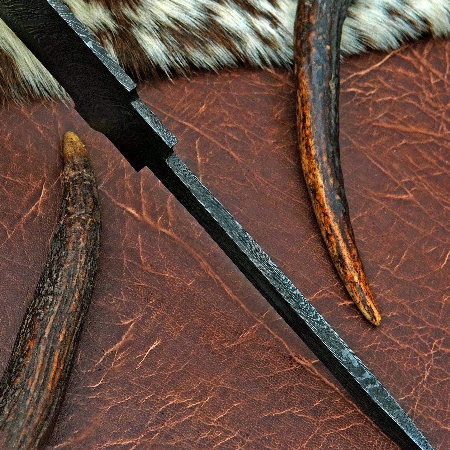 Damascus Steel Bowie Knife Blank 16” – Hand Forged Full Tang Blade NABB10