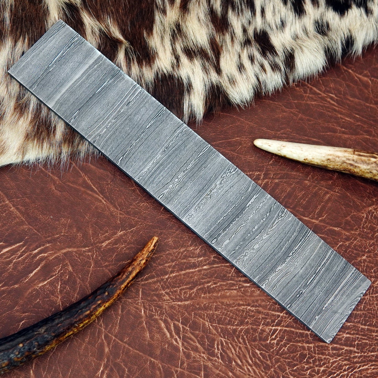 Damascus Steel Billet – Hand Forged Twist Pattern | 156 Layers Annealed Knife Making Steel NABT01