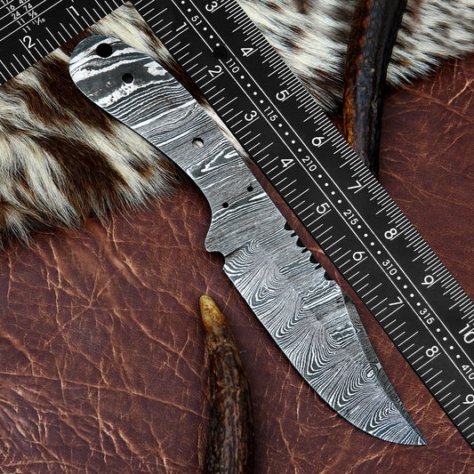 Damascus Steel Hunting Knife Blank 9” – Hand Forged Full Tang Blade NABB04