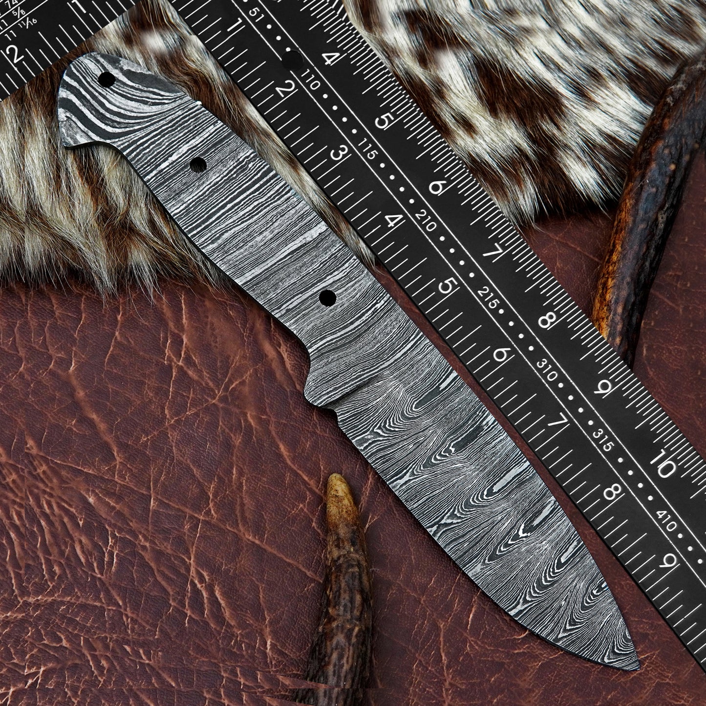 Damascus Steel Hunting Knife Blank 9.5” – Hand Forged Full Tang Blade NABB05