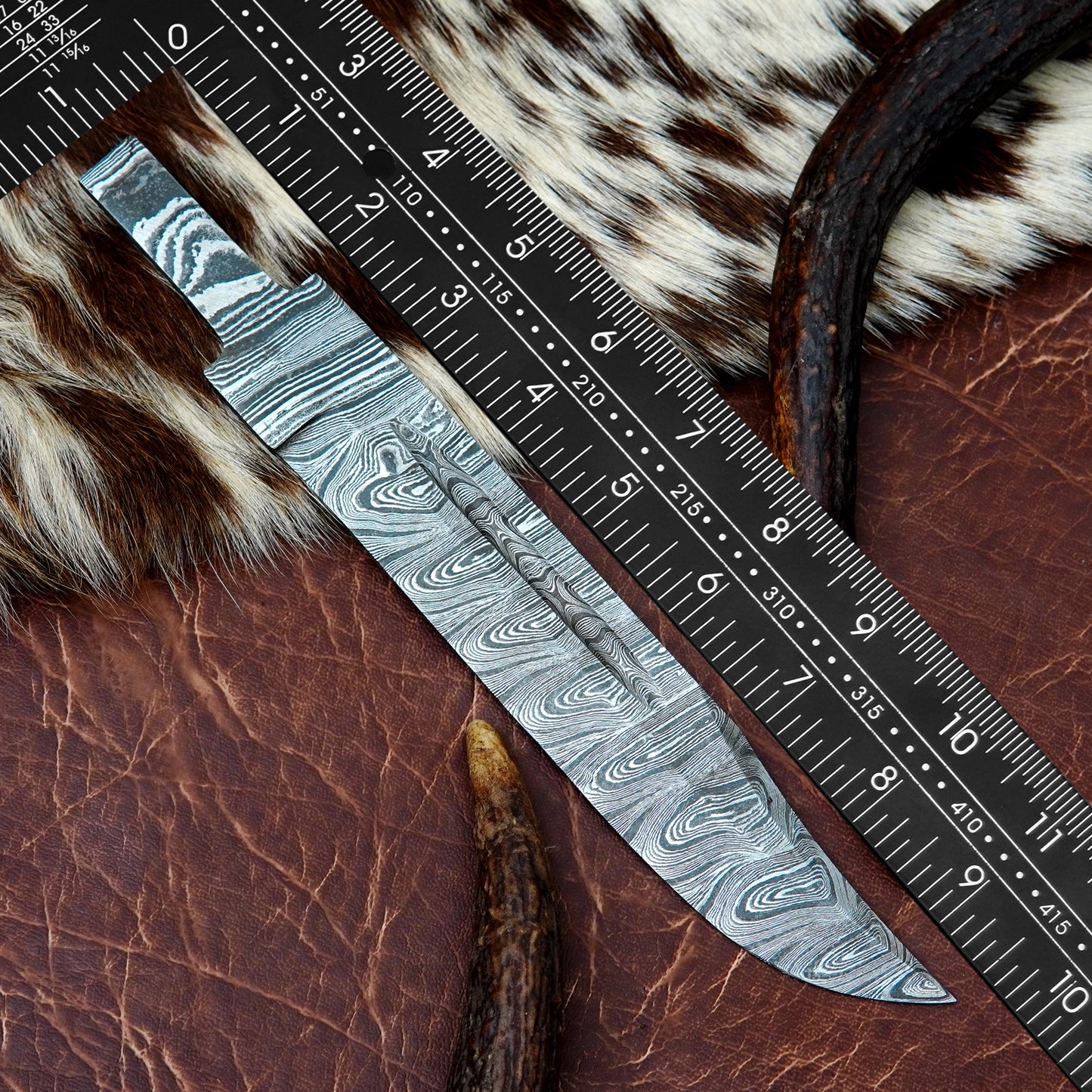Damascus Steel Bowie Knife Blank 9.5” – Hand Forged Full Tang Blade NABB06