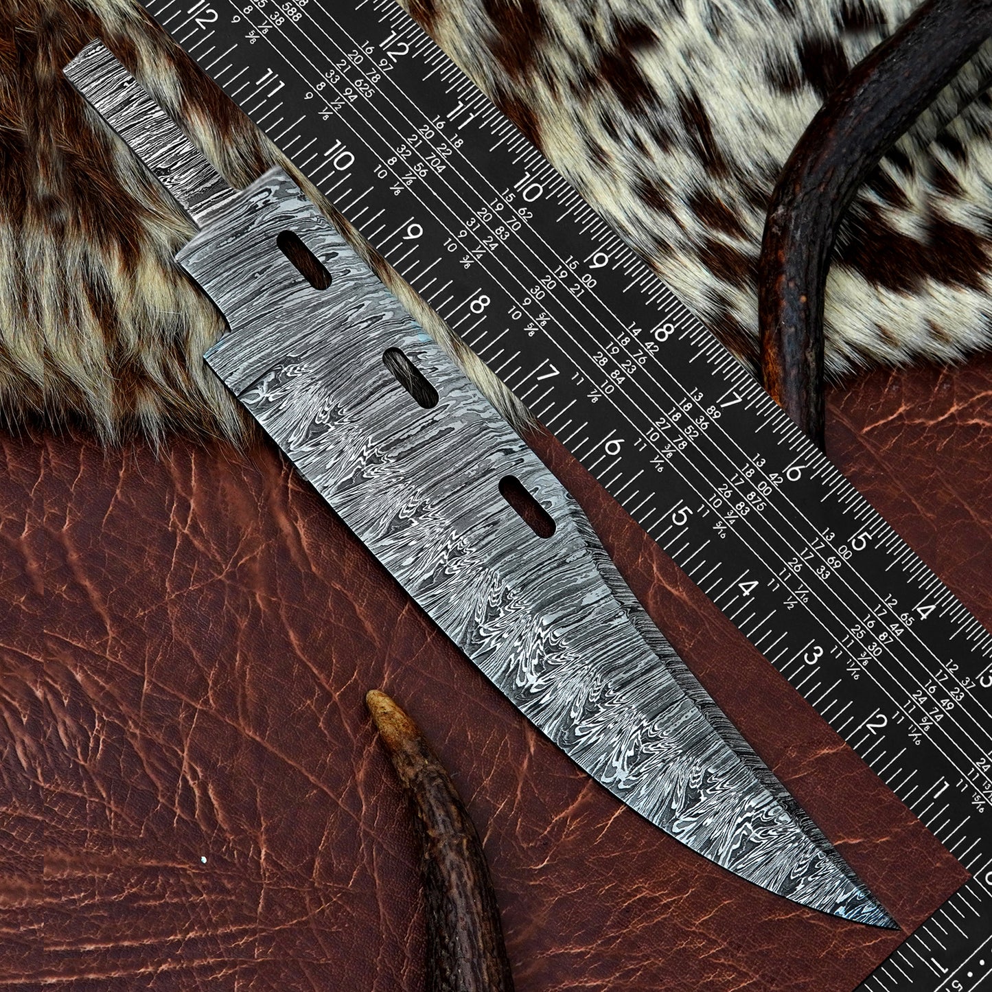 Damascus Steel Bowie Knife Blank 12.5” – Hand Forged Full Tang Blade NABB08