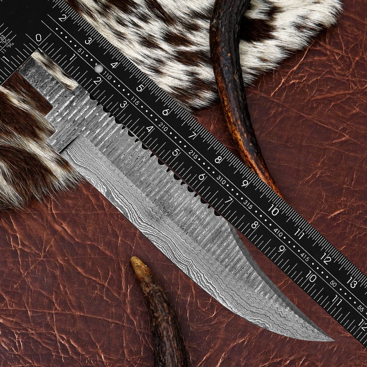 Damascus Steel Bowie Knife Blank 11.75” – Hand Forged Full Tang Blade NABB09