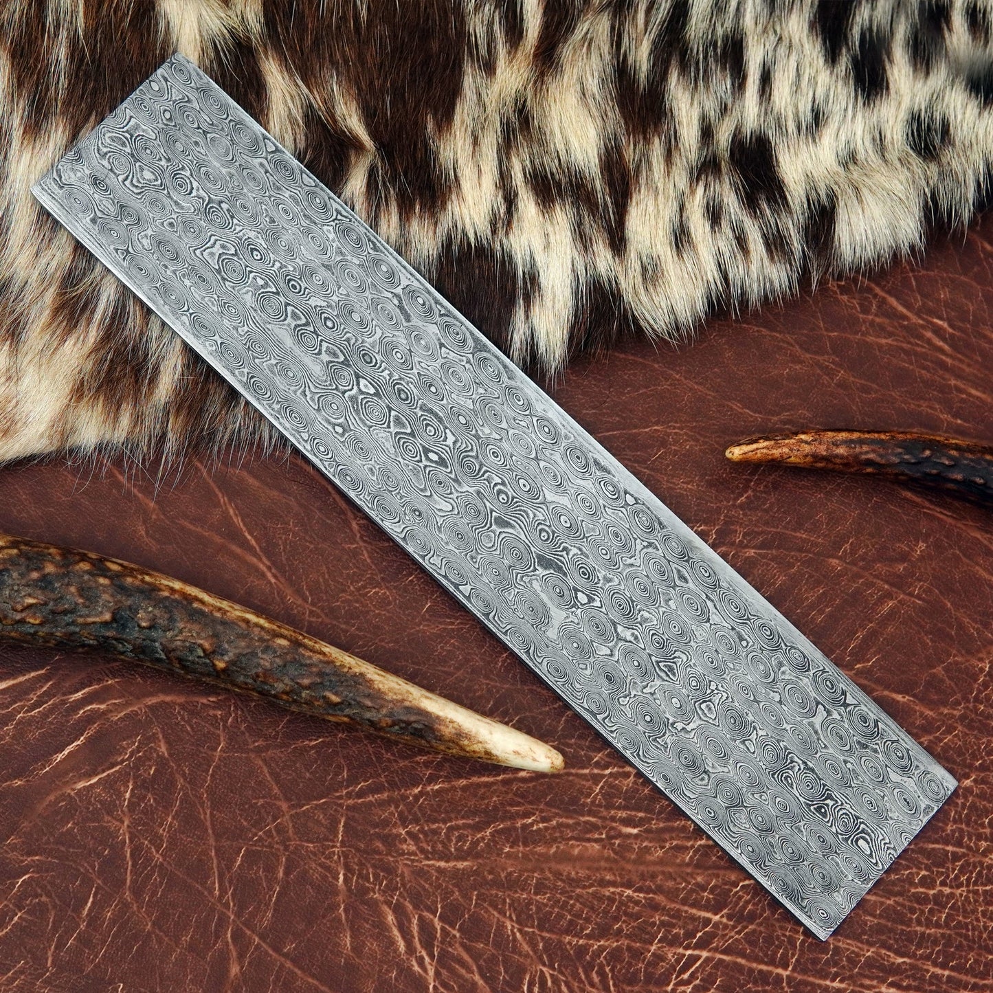 Damascus Steel Billet – Rain Drop Pattern | 156 Layer Hand Forged Annealed Knife Making Steel NABT04
