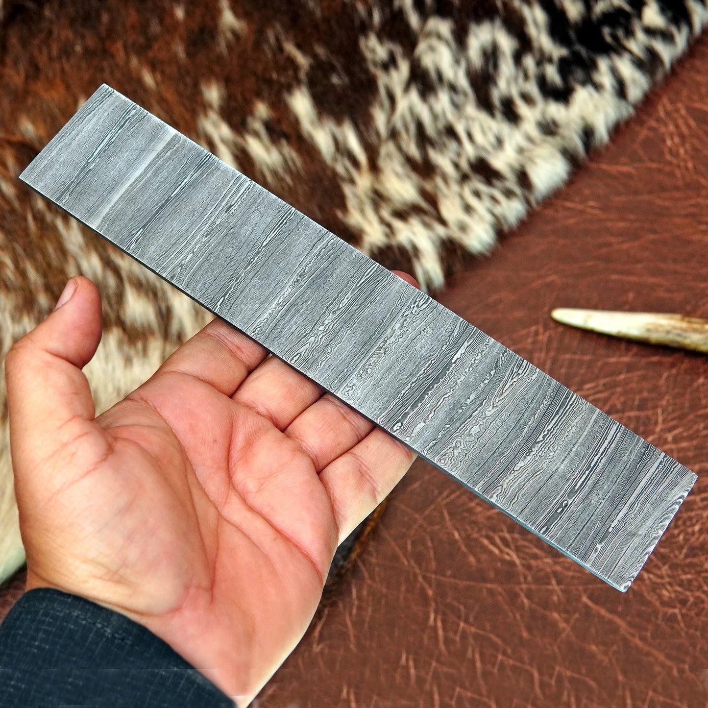 Damascus Steel Billet – Hand Forged Twist Pattern | 156 Layers Annealed Knife Making Steel NABT01