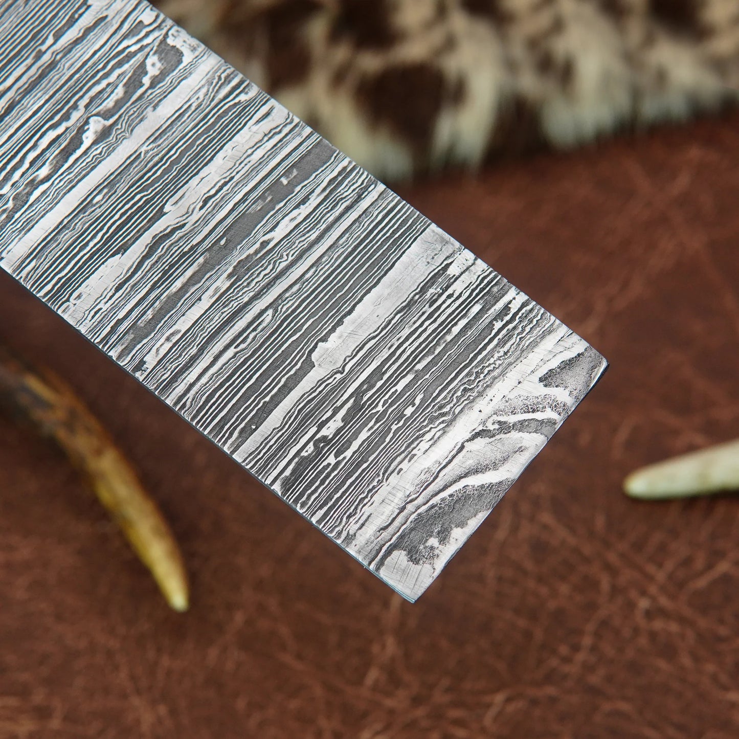Damascus Steel Billet – Fire‑Twist Pattern | 156 Layer Hand Forged Annealed Knife Making Steel NABT02