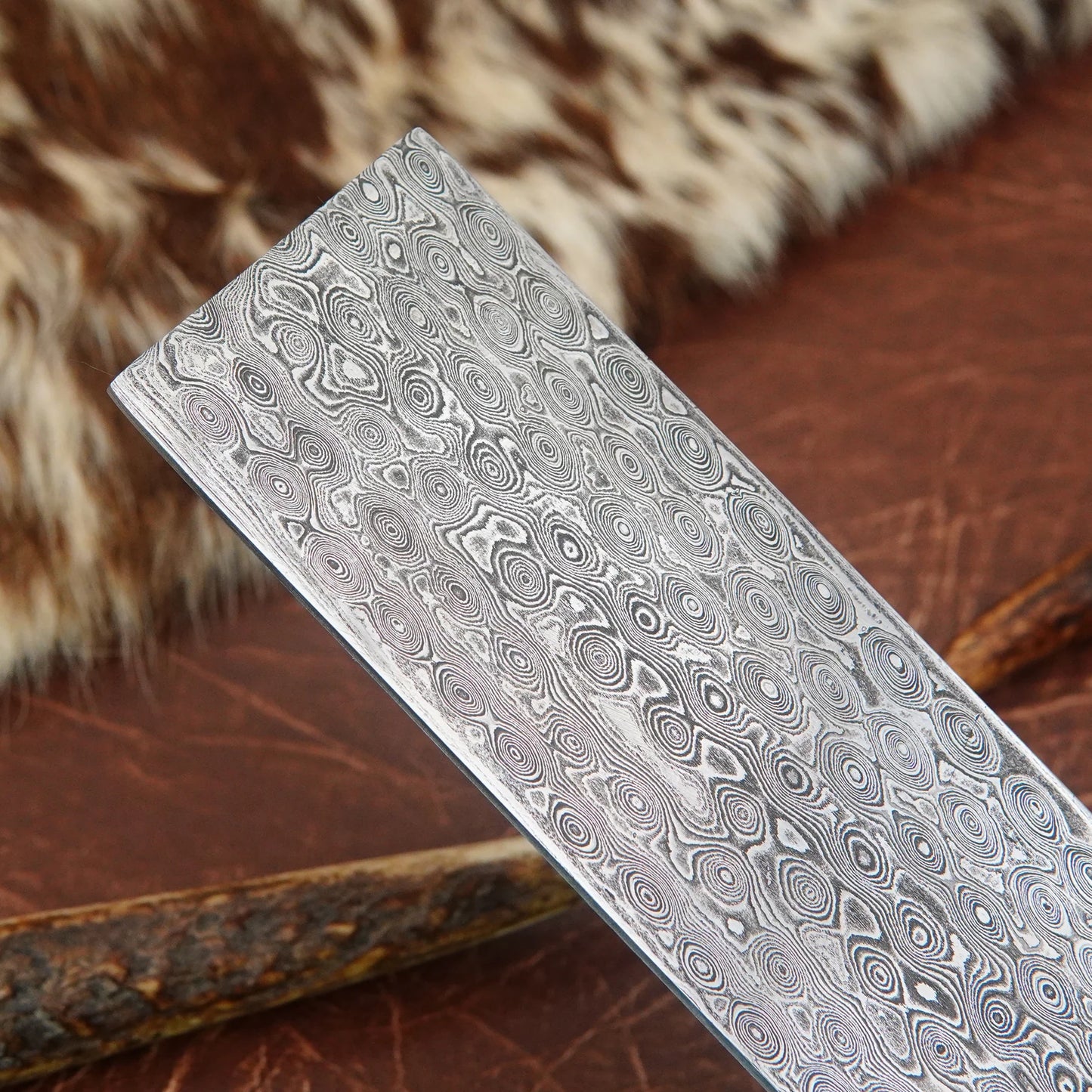Damascus Steel Billet – Rain Drop Pattern | 156 Layer Hand Forged Annealed Knife Making Steel NABT04