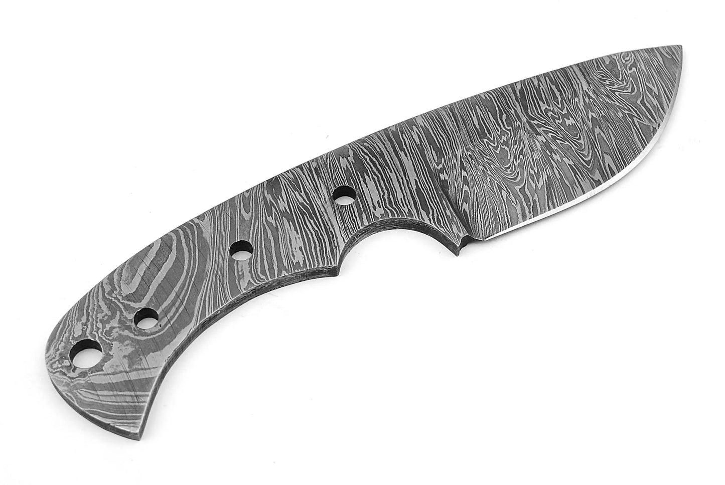 Damascus Skinner Knife Making Kit – Handmade Blank Blade with Leather Sheath & Handle Scales | Hand Forged 260 Layer NB105