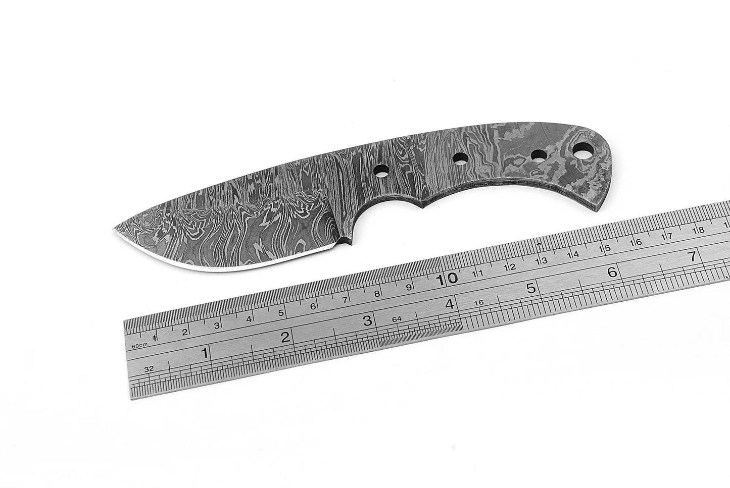 Damascus Skinner Knife Making Kit – Handmade Blank Blade with Leather Sheath & Handle Scales | Hand Forged 260 Layer NB105