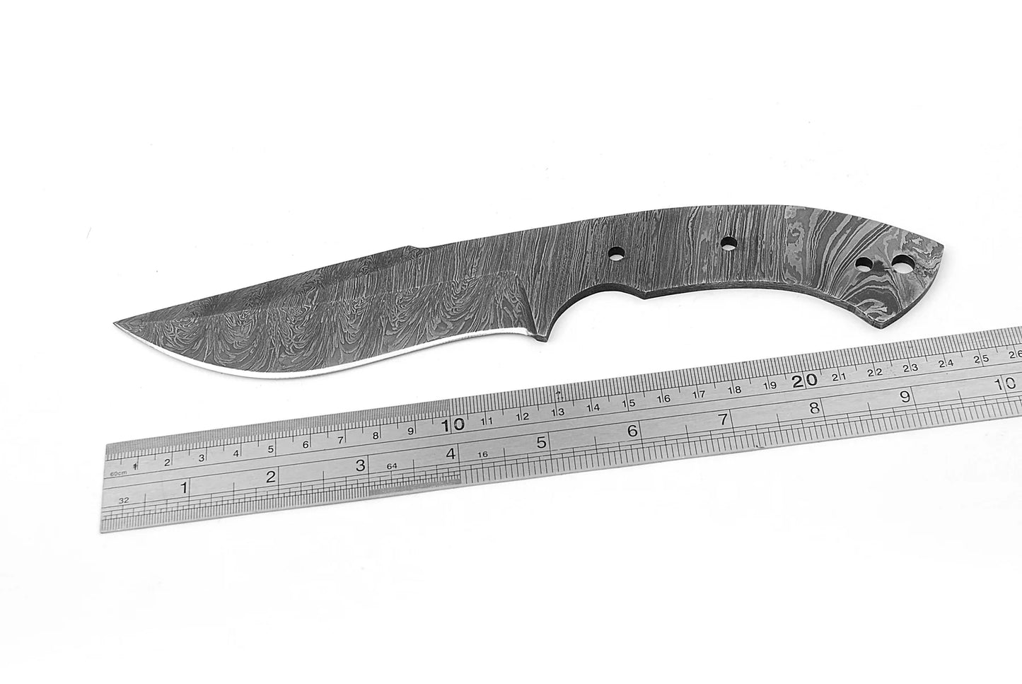 Damascus Knife Making Kit – Handmade Blank Blade with Leather Sheath & Handle Scales | Hand Forged 260 Layer NB102
