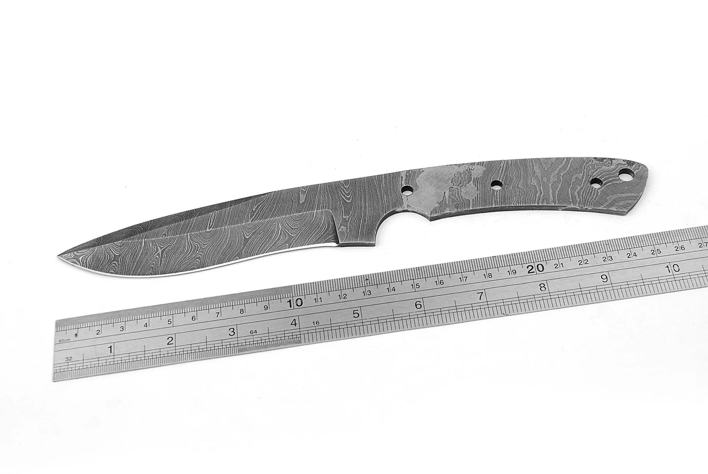 Damascus Knife Making Kit – Handmade Blank Blade with Leather Sheath & Handle Scales | Hand Forged 260 Layer NB101