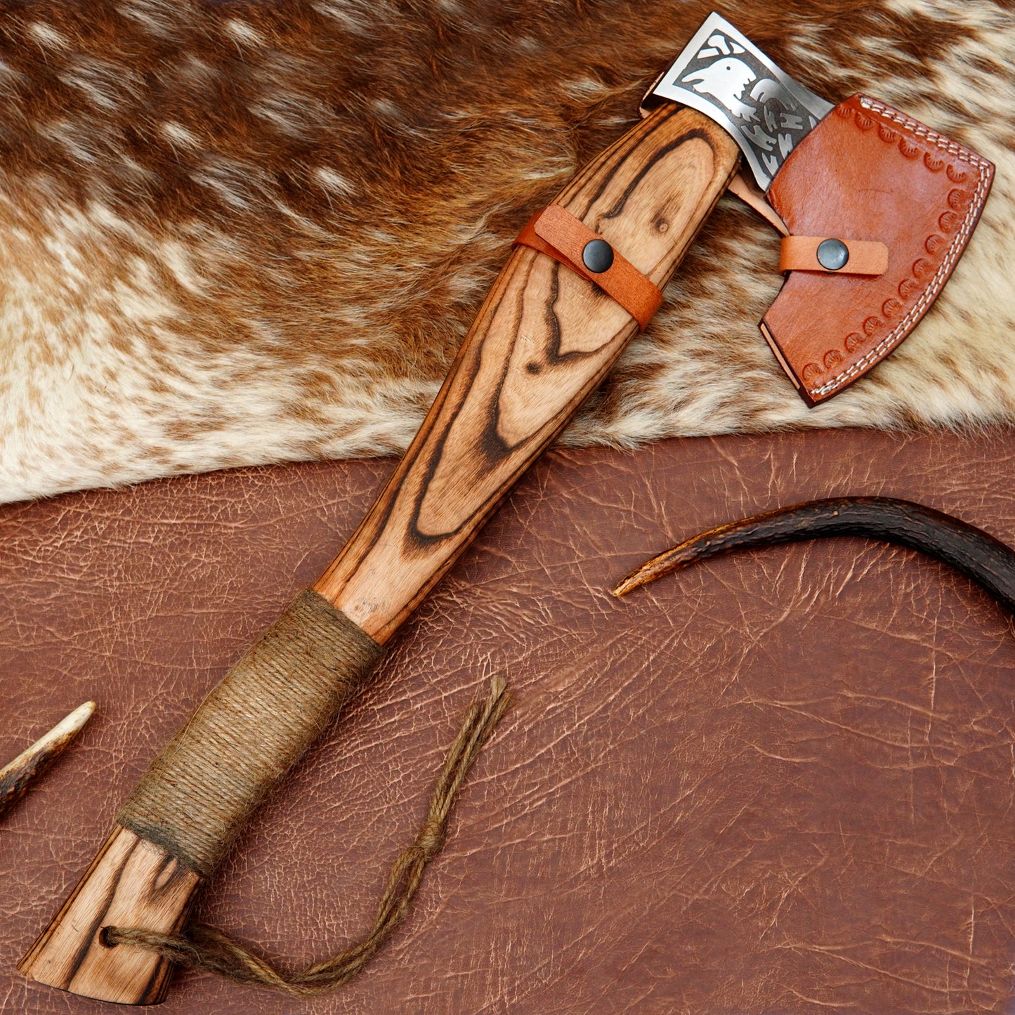 Carbon Steel Outdoor Axe 22” – Custom Camping Axe, Viking Axe, Nordic Axe KHAXE09