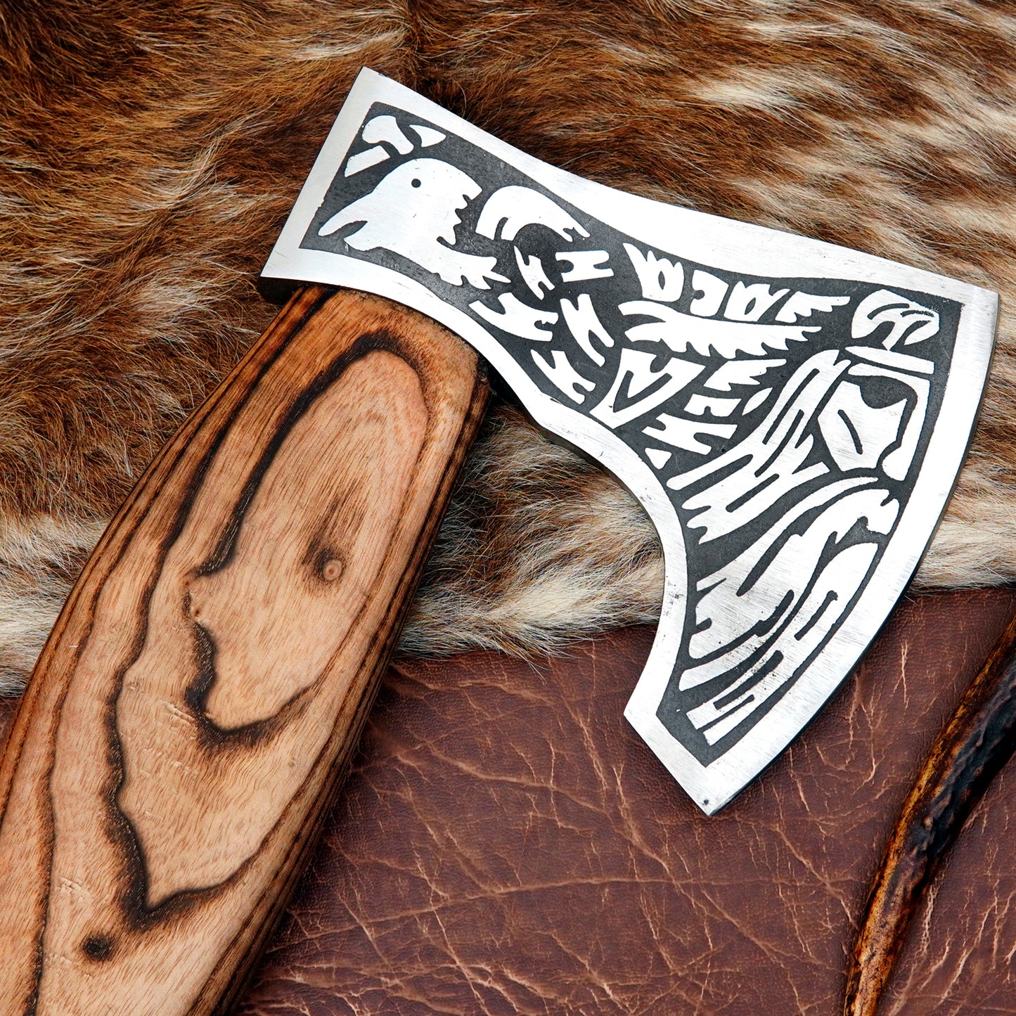 Carbon Steel Outdoor Axe 22” – Custom Camping Axe, Viking Axe, Nordic Axe KHAXE09