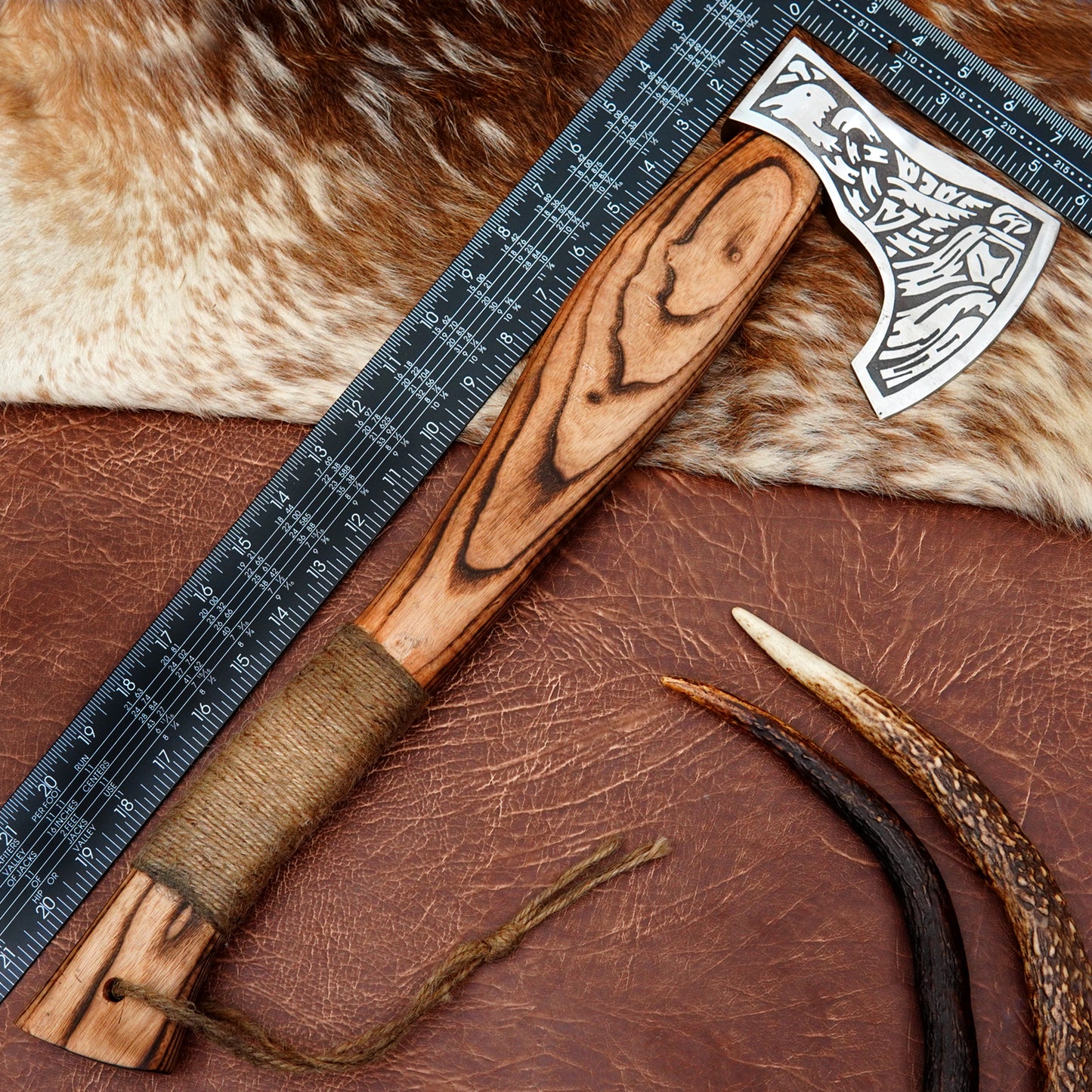 Carbon Steel Outdoor Axe 22” – Custom Camping Axe, Viking Axe, Nordic Axe KHAXE09