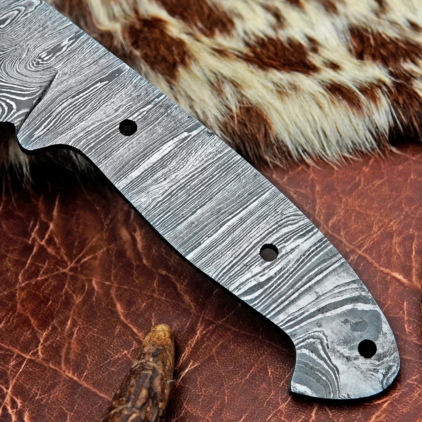 Damascus Steel Hunting Knife Blank 9.5” – Hand Forged Full Tang Blade NABB05