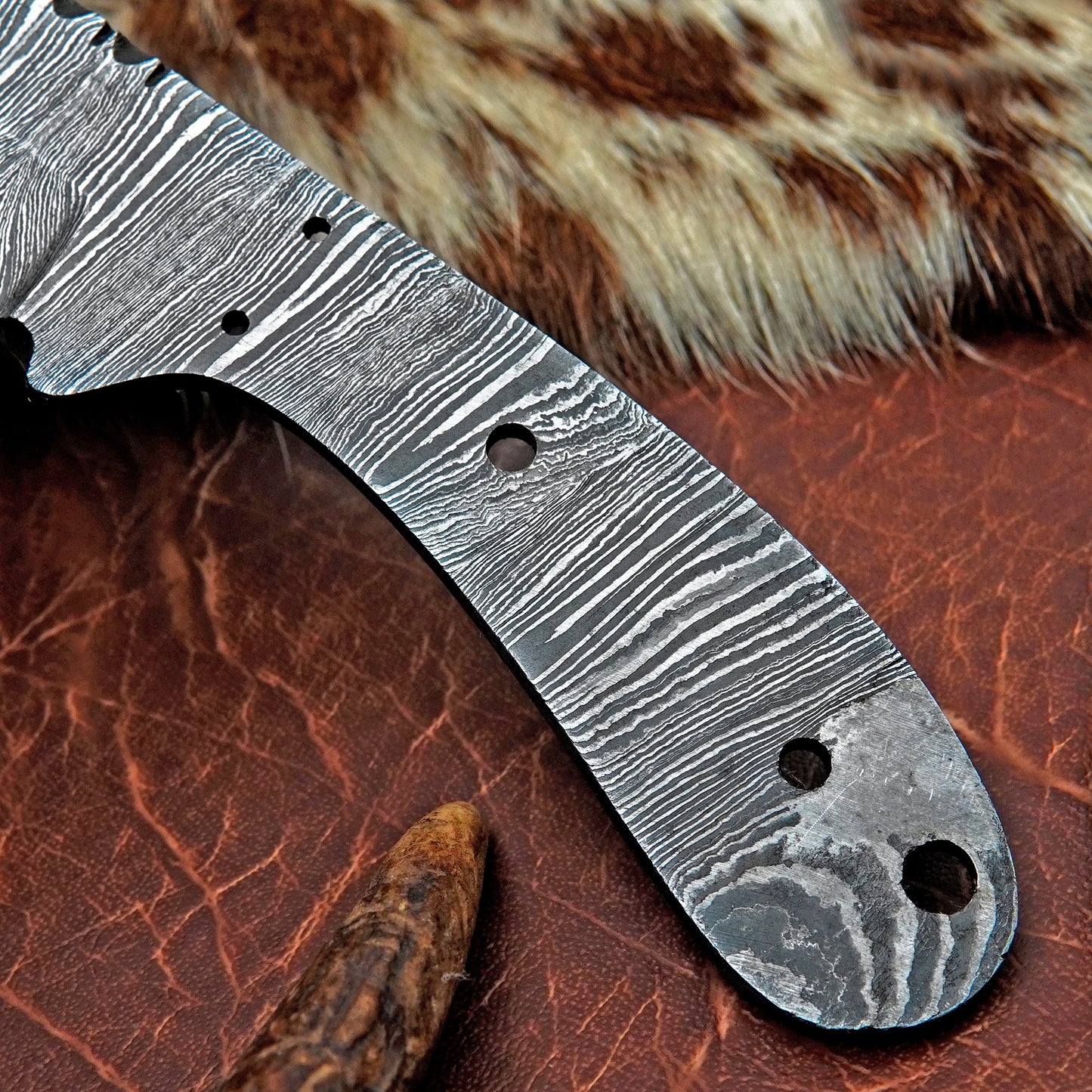 Damascus Steel Hunting Knife Blank 9” – Hand Forged Full Tang Blade NABB04