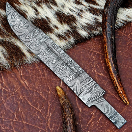 Damascus Steel Bowie Knife Blank 9.5” – Hand Forged Full Tang Blade NABB06