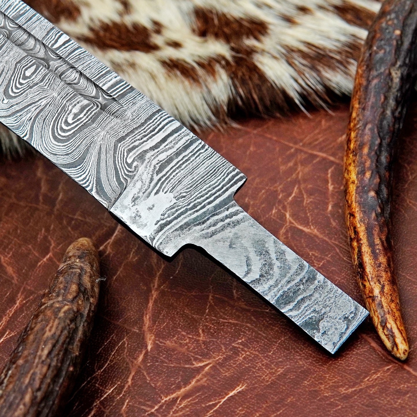 Damascus Steel Bowie Knife Blank 9.5” – Hand Forged Full Tang Blade NABB06