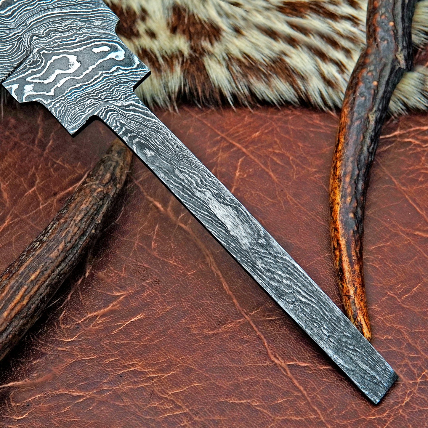 Damascus Steel Bowie Knife Blank 16” – Hand Forged Full Tang Blade NABB10