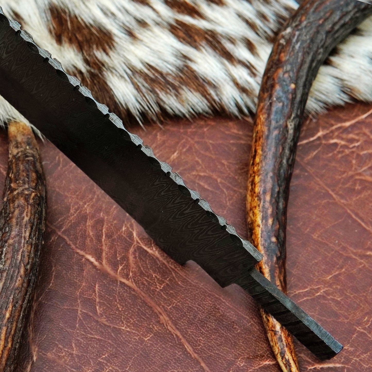 Damascus Steel Bowie Knife Blank 13” – Hand Forged Full Tang Blade NABB12
