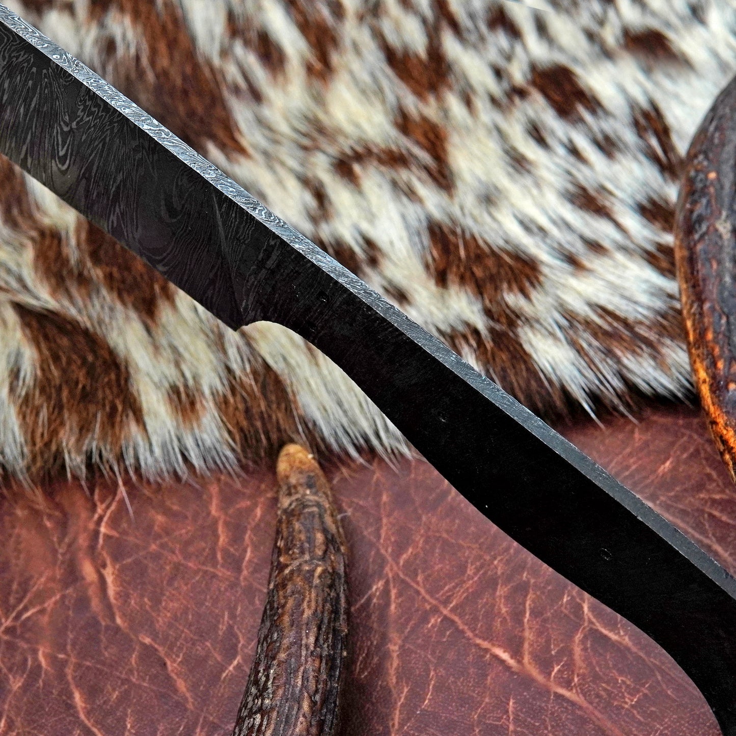Damascus Steel Chef Knife Blank 14.5” – Hand Forged Full Tang Blade NABB11