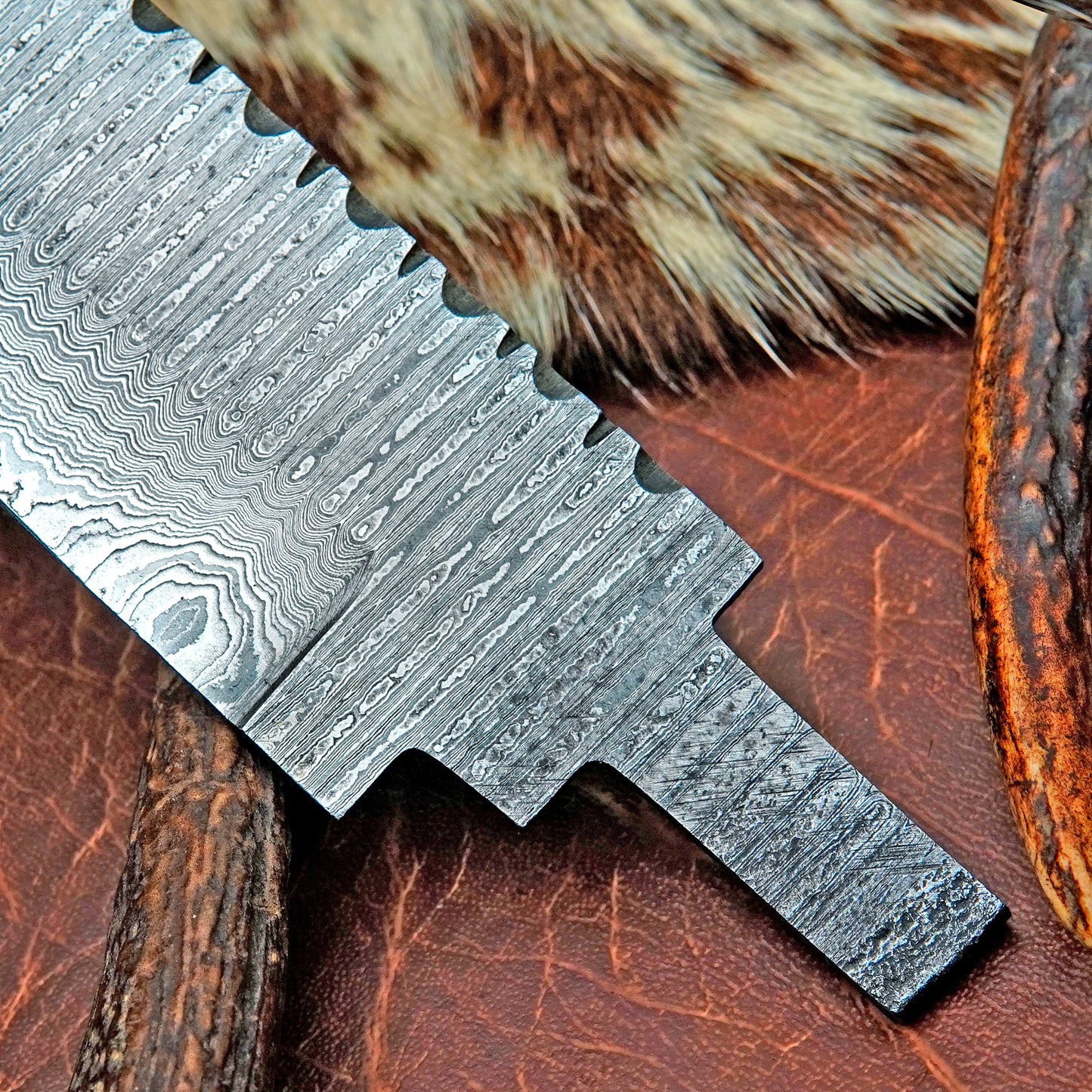 Damascus Steel Bowie Knife Blank 11.75” – Hand Forged Full Tang Blade NABB09
