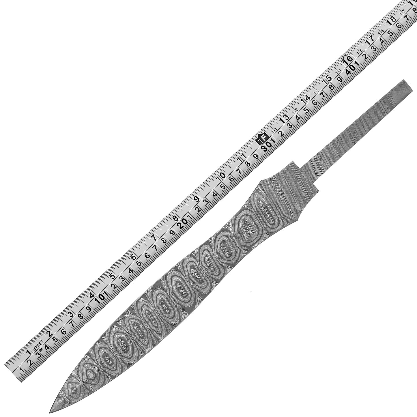 Damascus Steel Knife Making Kit 17” – Hand Forged Hunting & Skinner Full Tang Blade with Natural Camel Bone Handle NAKIT16