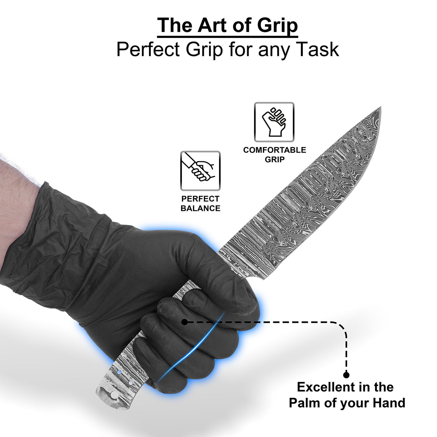 Damascus Steel Knife Making Kit 10.5” – Hand Forged Hunting & Skinner Full Tang Blade with Maple Wood Handle NAKIT04