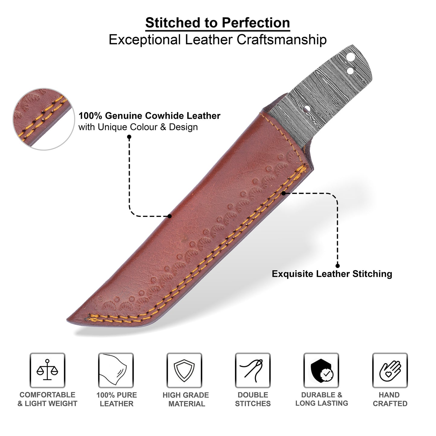 Damascus Steel Knife Making Kit 9” – Hand Forged Tanto Full Tang Blade with Olive Wood Handle NAKIT02