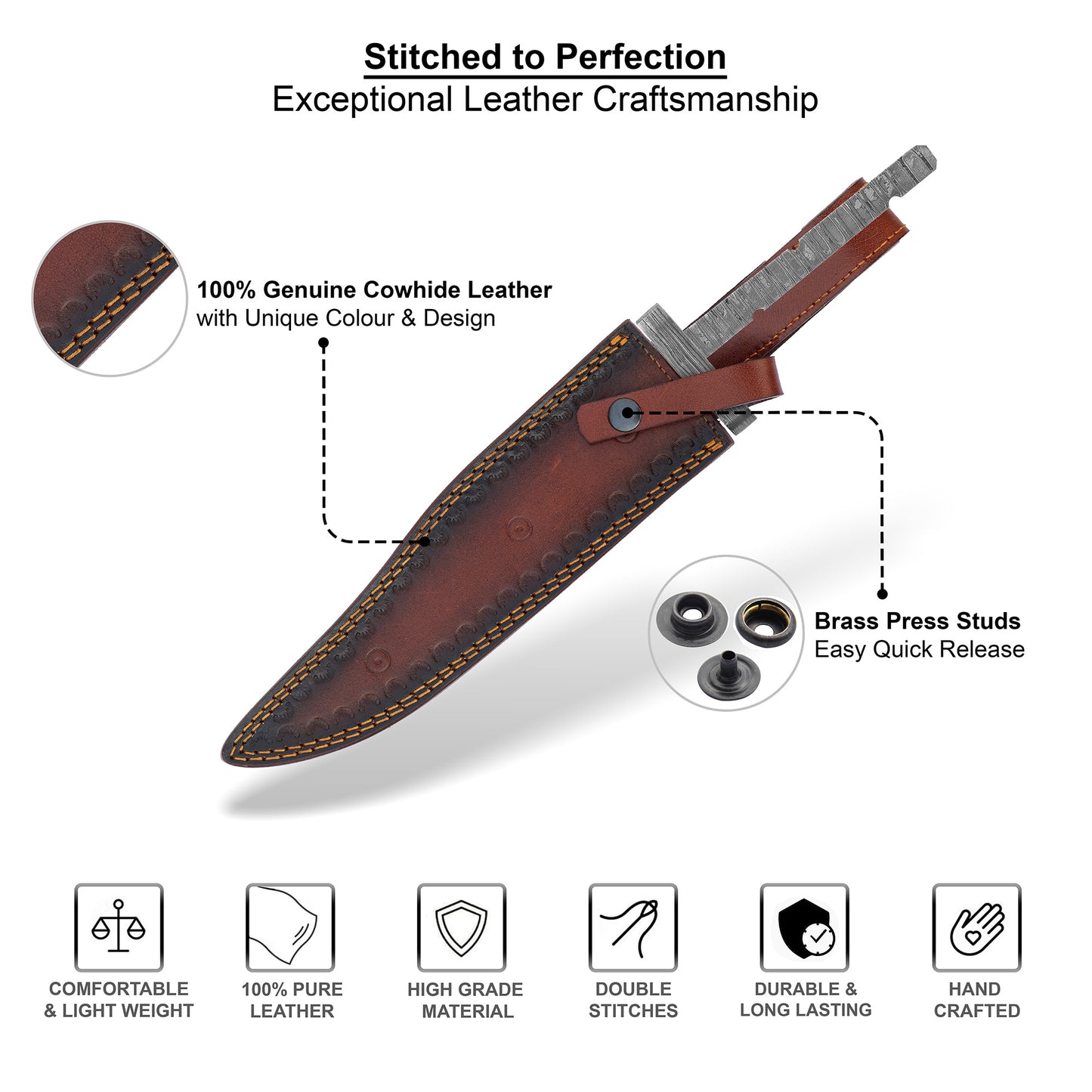 Damascus Steel Knife Making Kit 13” – Hand Forged Bowie Full Tang Hunting Blade with African Red Padauk Wood Handle & Damascus Bolster NAKIT15