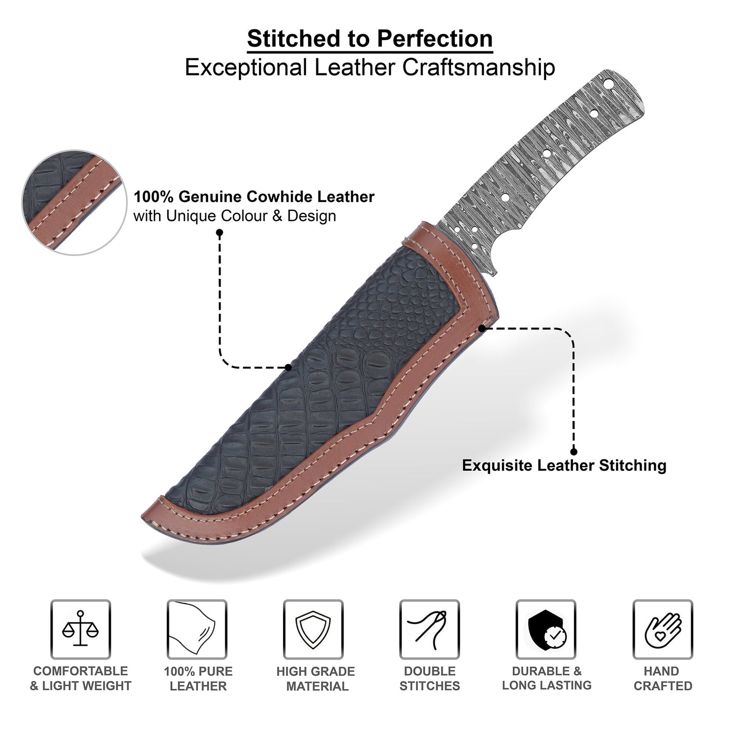 Damascus Steel Knife Making Kit 12” – Hand Forged Hunting & Skinner Full Tang Blade with African Red Padauk Wood Handle NAKIT14